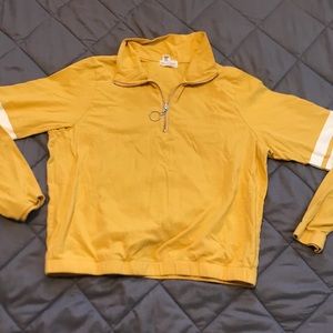 Yellow zip up long sleeve t-shirt from Full Tilt